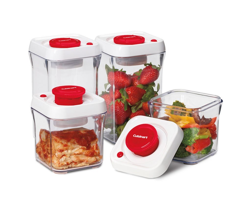 Fresh Edge 6-Piece Vacuum Sealed Food Storage Containers - Bed